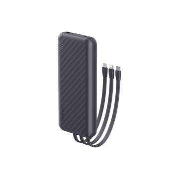 Slice Link Pro – 10000mAh Power Bank with Built-in Lightning, USB-C & Micro-USB Cables