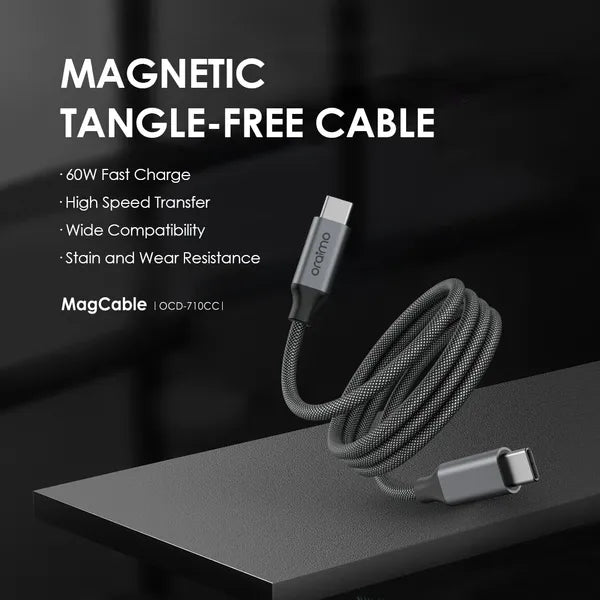 MagCable – USB-C to USB-C 1M Magnetic Cable with 60W Fast Charging