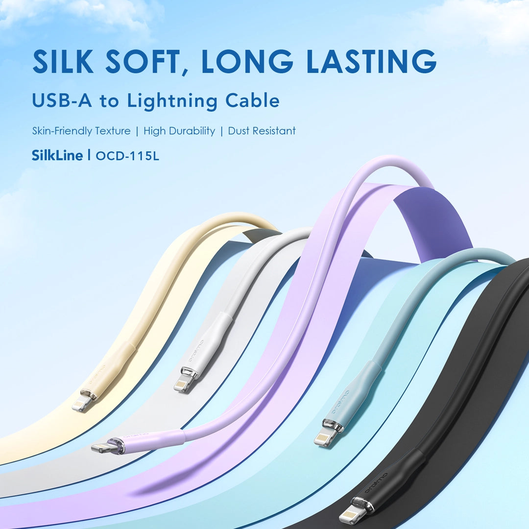 SilkLine – USB-A to Lightning Cable, 1M, 2.4A Fast Charge & Durable