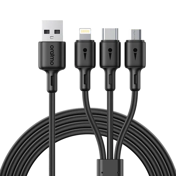 DuraLine 3 – 3-in-1 USB-A to Lightning, USB-C & Micro USB Cable – 1.2M 3A Fast Charging