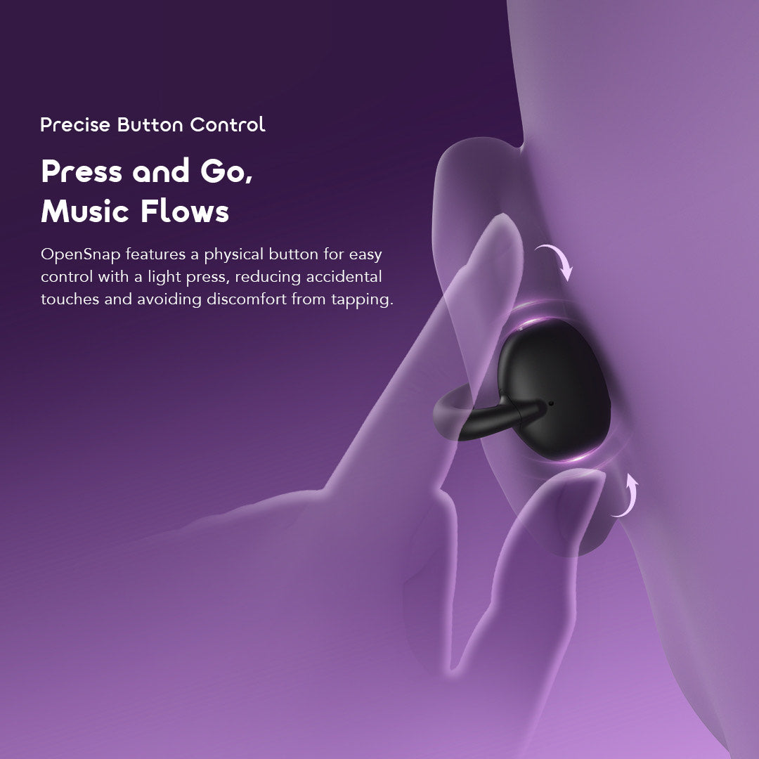 OpenSnap – Open-Ear Fit, ENC Mic & 26h Battery,