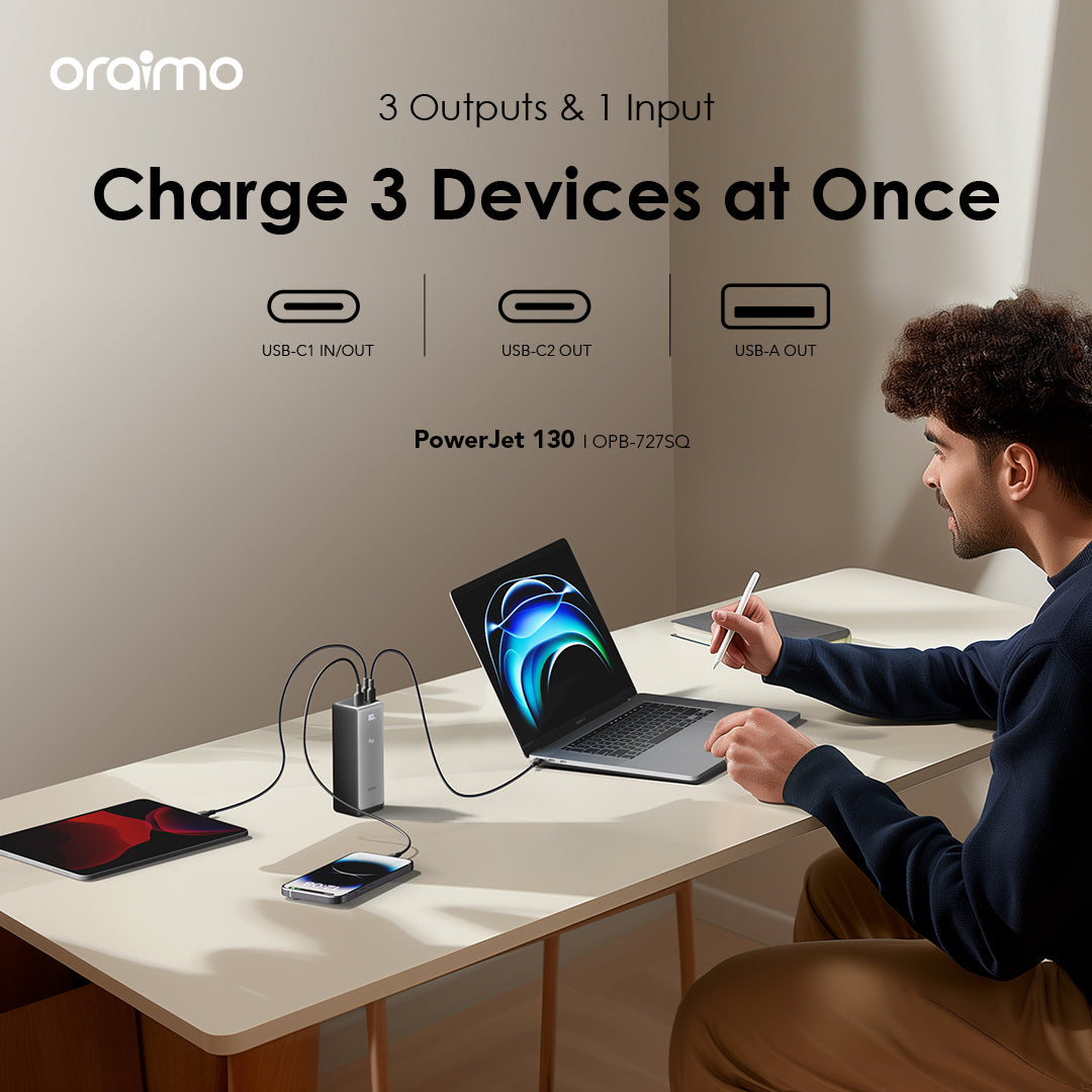 PowerJet 130 – 130W 27600mAh, Laptop, Phones - Fast Charging