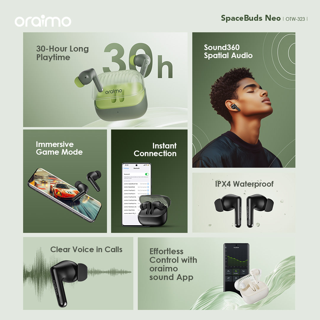 SpaceBuds Neo – BT 5.4, 30h Battery & ENC