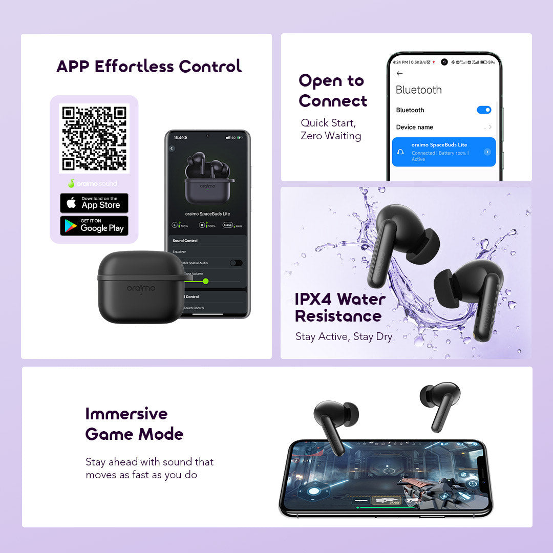 SpaceBuds Lite – 40h Playtime, ENC Calls & Powerful Bass