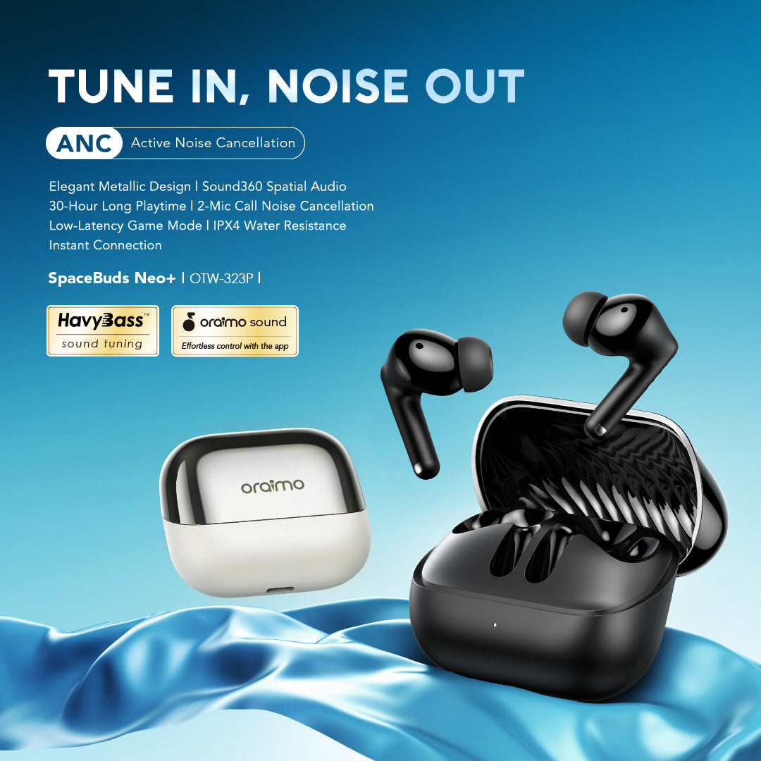 SpaceBuds Neo+, ANC, 30h Playtime & Sound360™ Spatial Audio