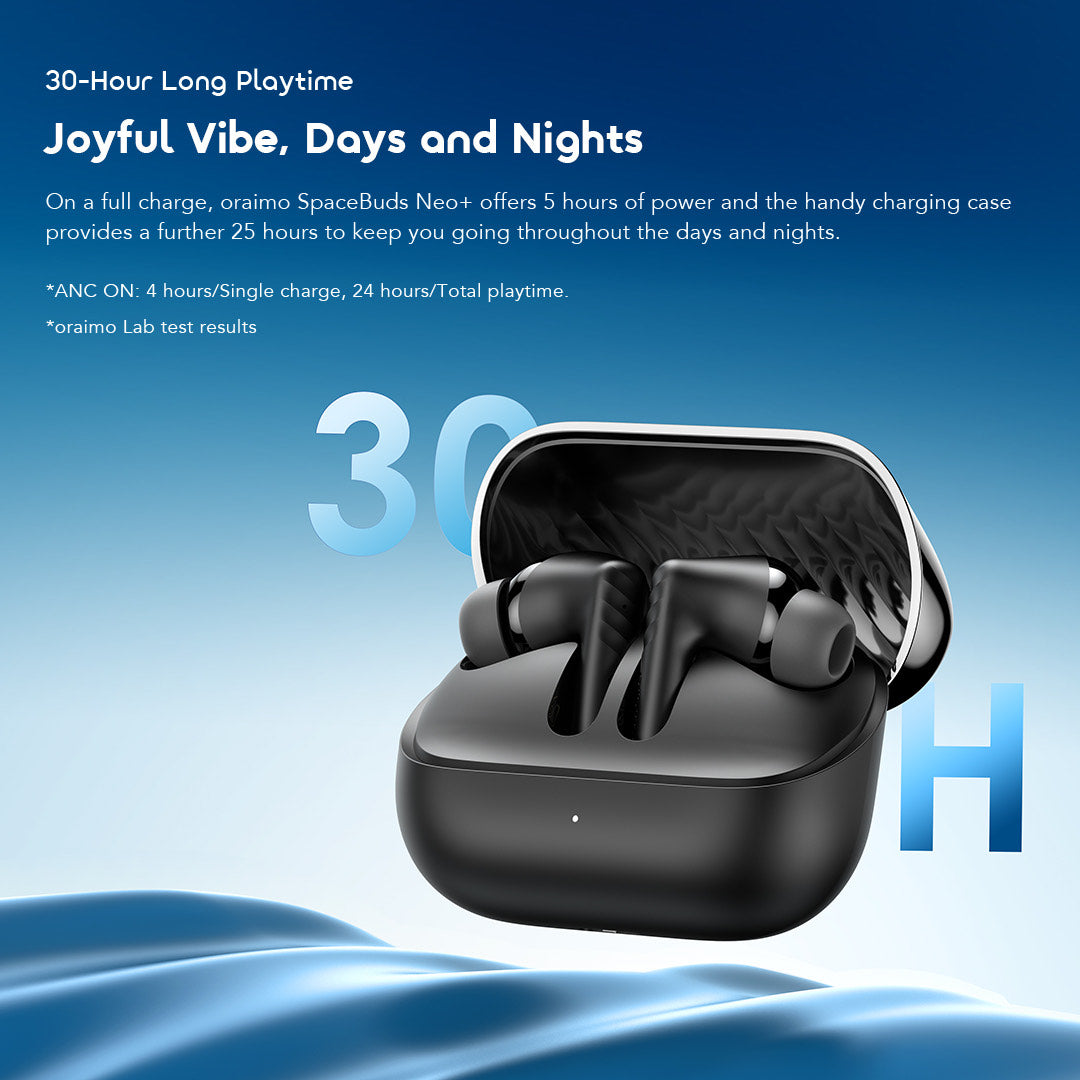 SpaceBuds Neo+, ANC, 30h Playtime & Sound360™ Spatial Audio