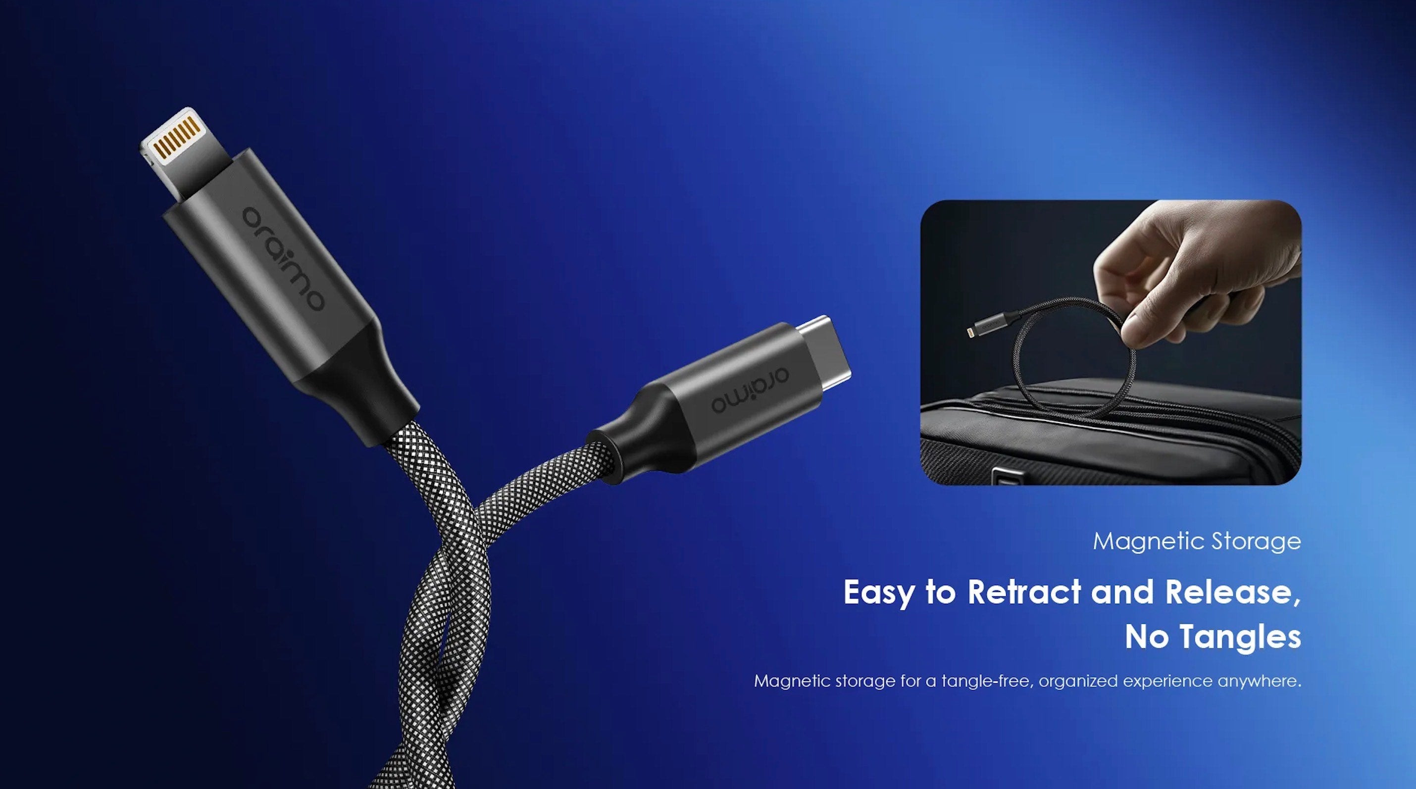 MagCable – Magnetic USB-C to Lightning - 20W Fast Charging- 1M
