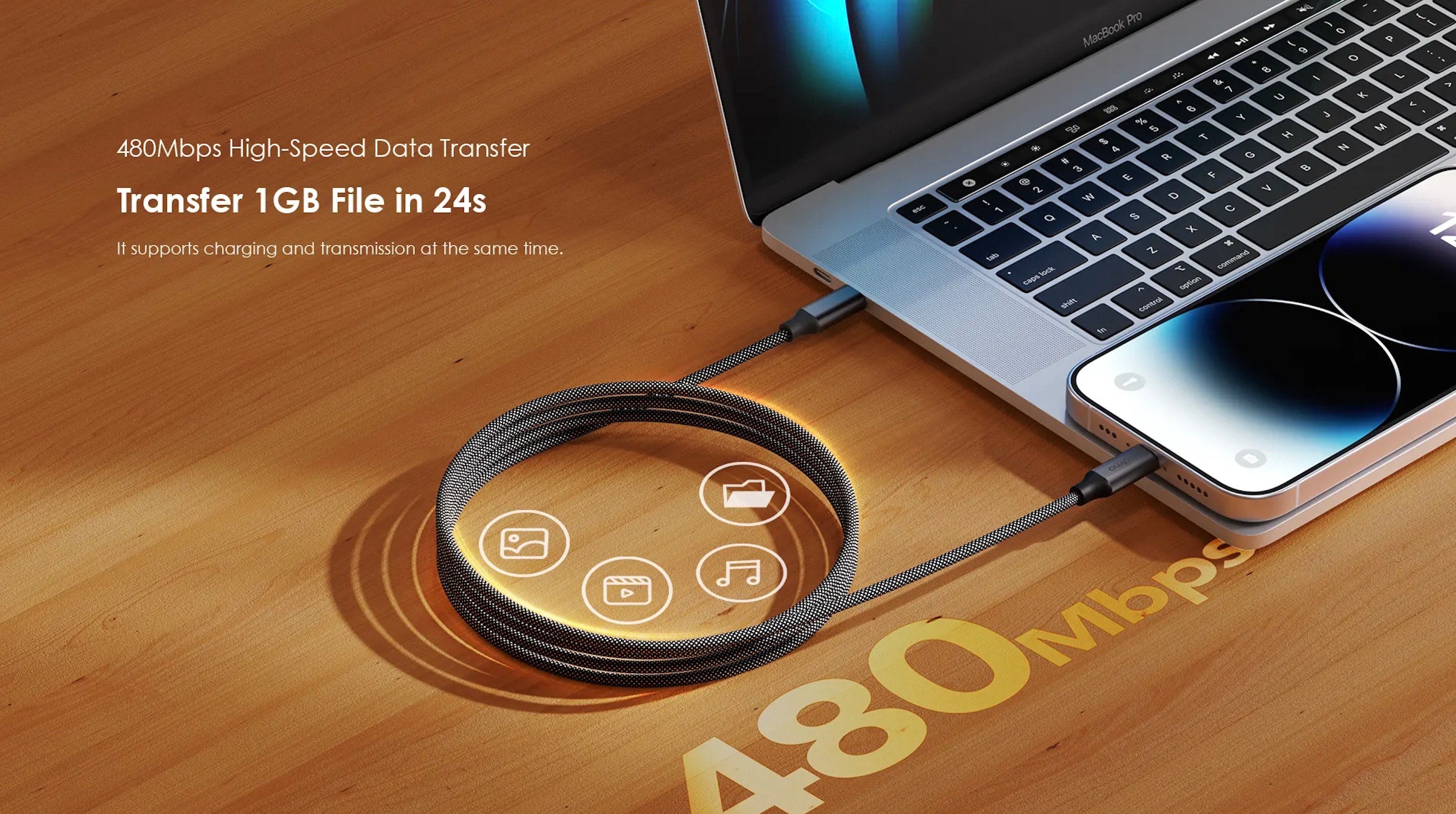 MagCable – Magnetic USB-C to Lightning - 20W Fast Charging- 1M