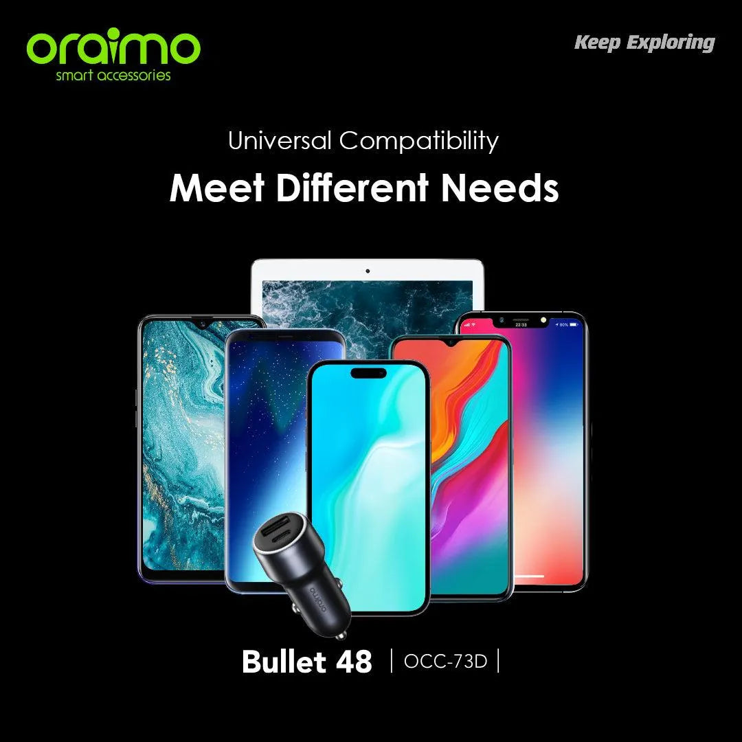 Bullet 48 – 48W Car Charger, Dual Output & Compact Size