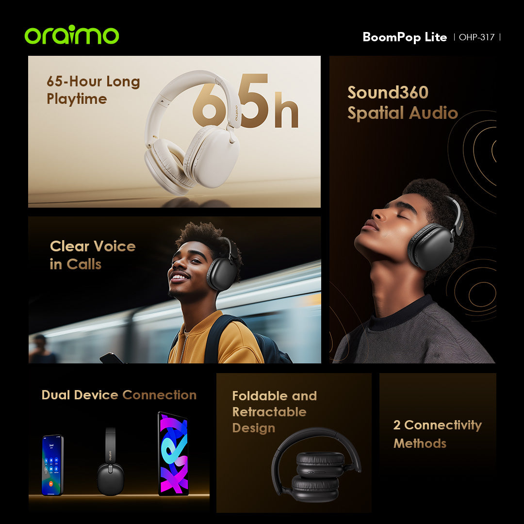 BoomPop Lite – 65h Battery, ENC Mic & Gaming Mode