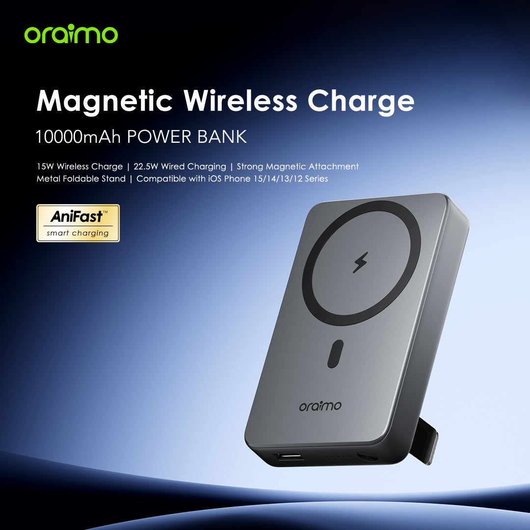 MagPower 15 – Magnetic 10000mAh Power Bank with 15W Wireless & 22.5W Wired Charging