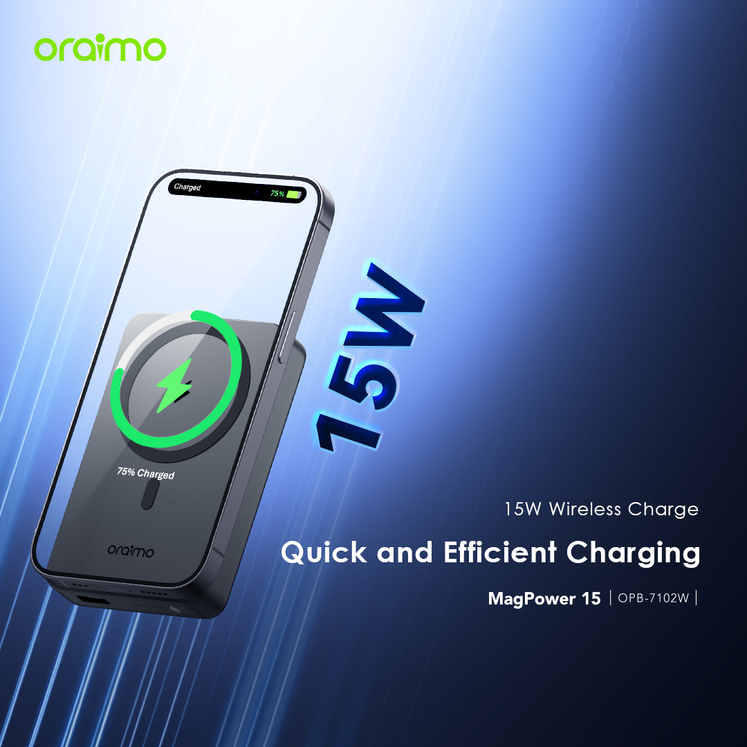 MagPower 15 – Magnetic 10000mAh Power Bank with 15W Wireless & 22.5W Wired Charging