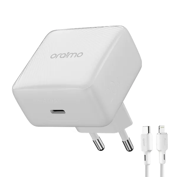 PowerCube 20W GaN Fast Charger Kit USB-C to Lightning Cable