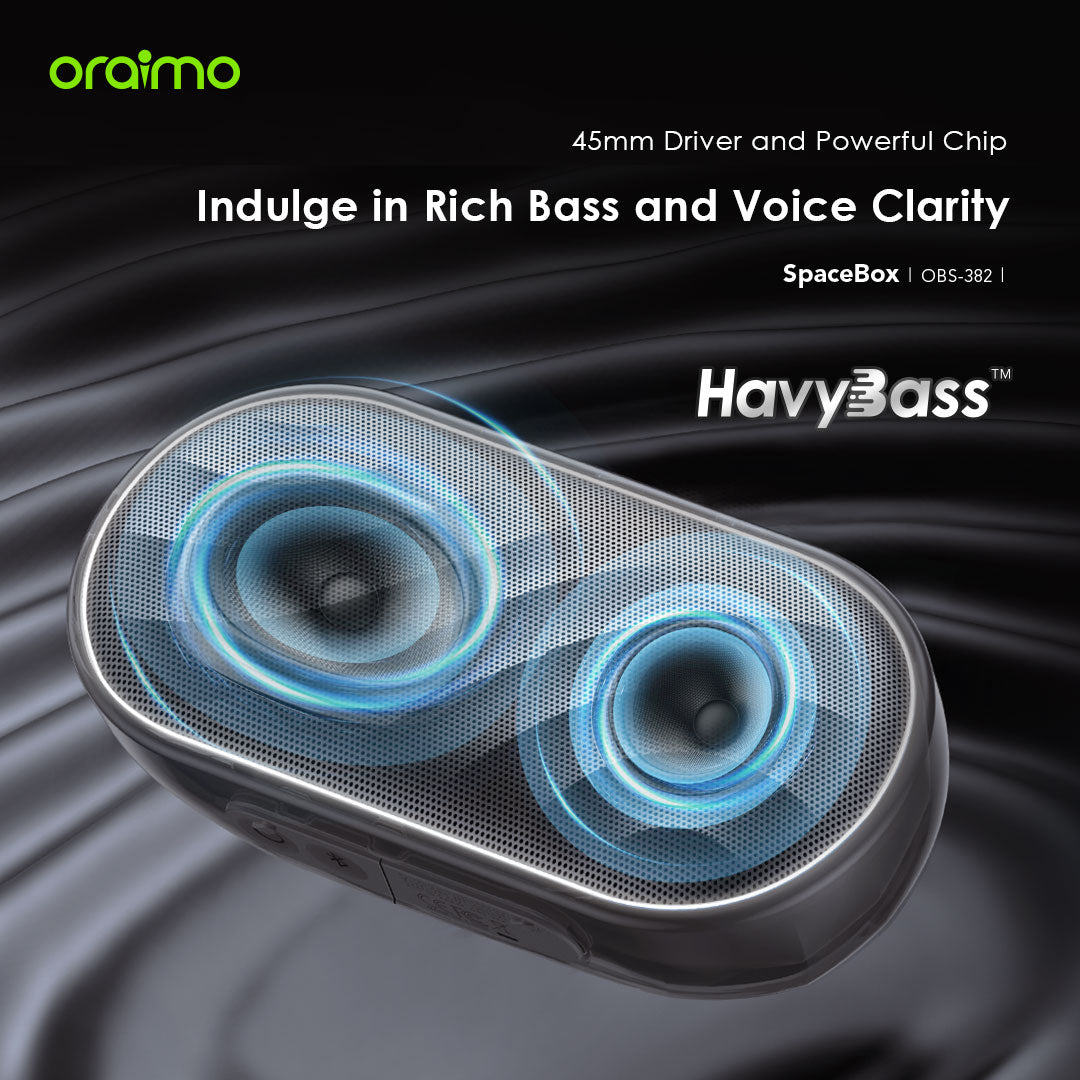 SpaceBox – Bluetooth Speaker with Bass Boost, LED Light & 30h Battery