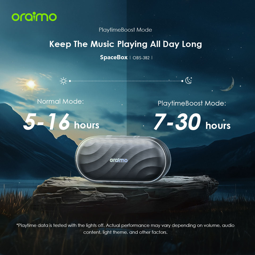 SpaceBox – Bluetooth Speaker with Bass Boost, LED Light & 30h Battery