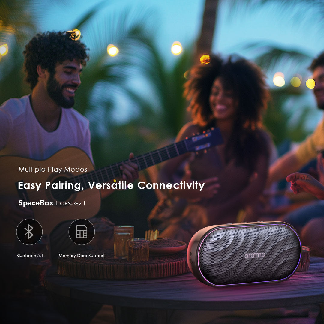 SpaceBox – Bluetooth Speaker with Bass Boost, LED Light & 30h Battery