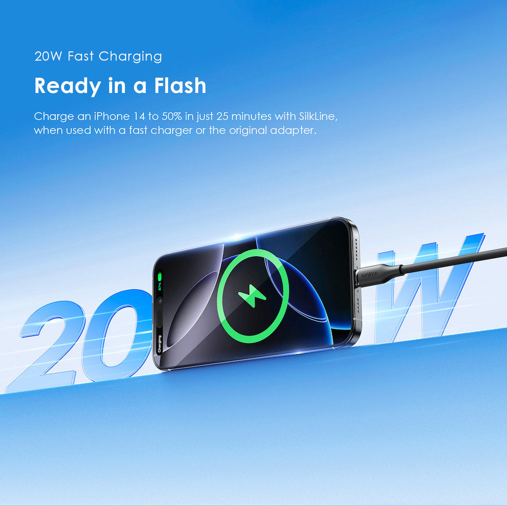SilkLine – USB-C to Lightning Cable, 20W Fast Charge & 3-Year Durability