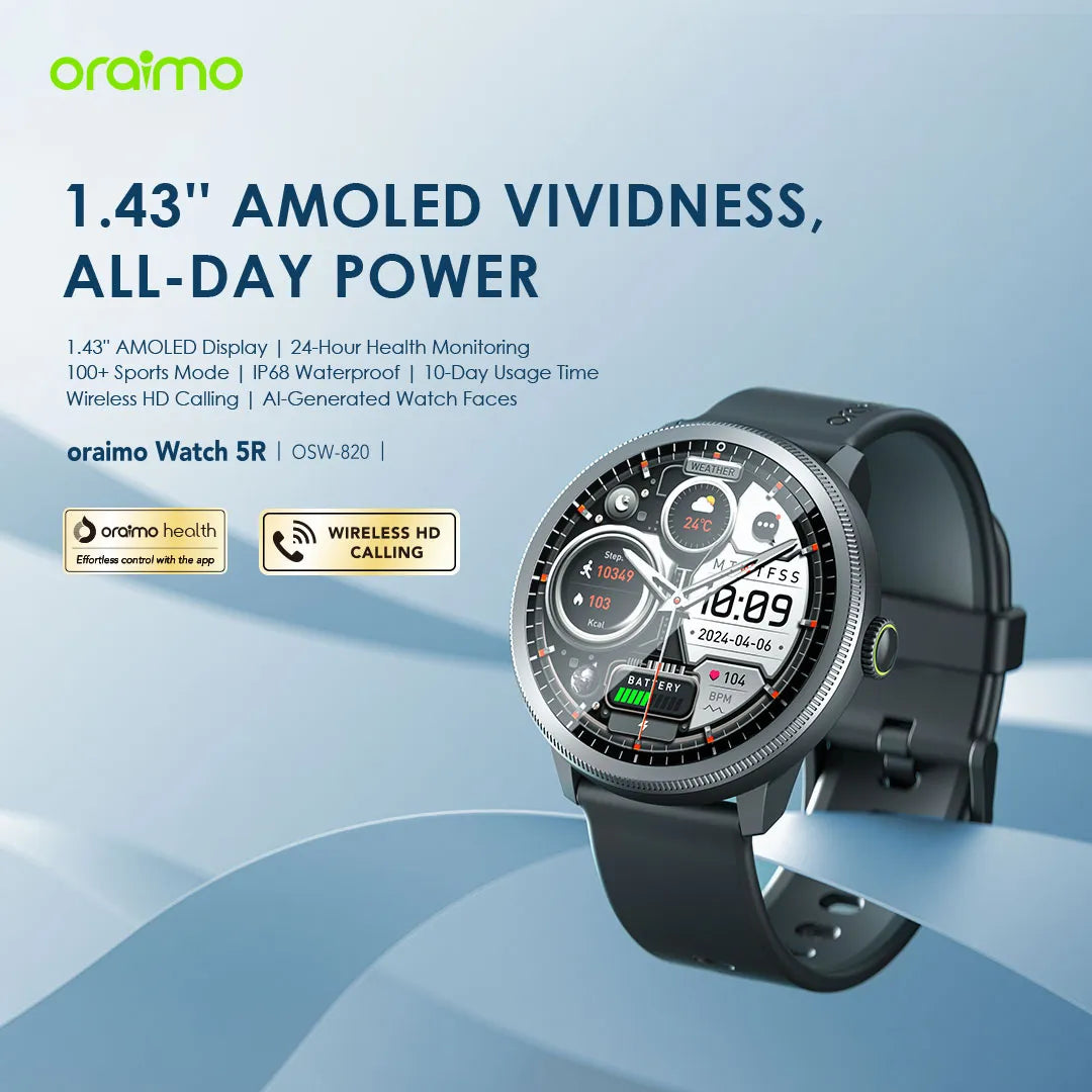 Watch 5R – 1.43" AMOLED Bluetooth Calls & 100+ Sport Modes