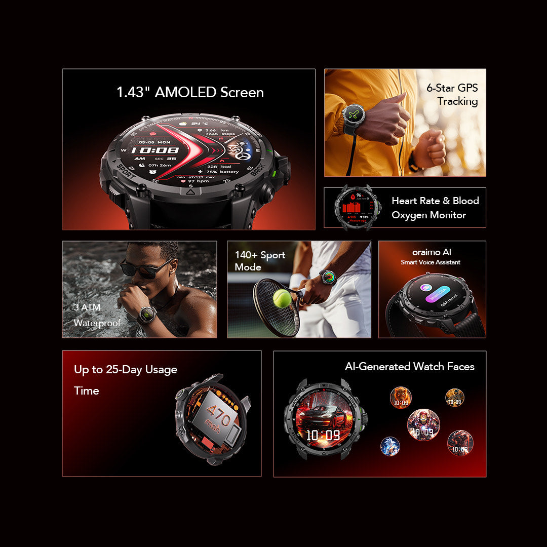 Watch GT – 1.43" AMOLED, GPS, 25-Day Battery & 3ATM Waterproof