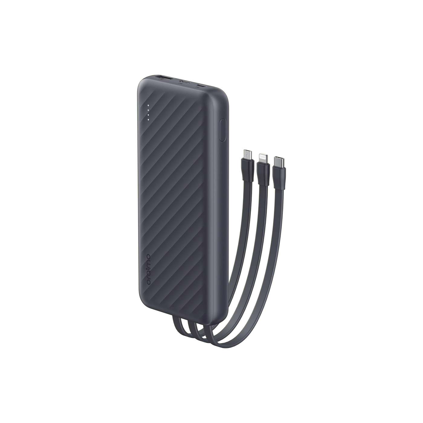 Slice Link Pro – 10000mAh Power Bank with Built-in Lightning, USB-C & Micro-USB Cables